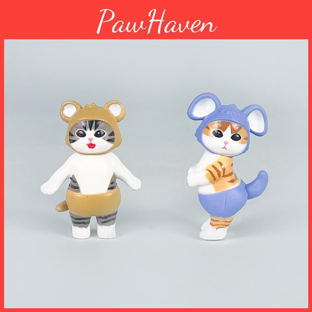 Mofusand Cute Cat Animal Costume Model Ornament Set For Kids And Collectors