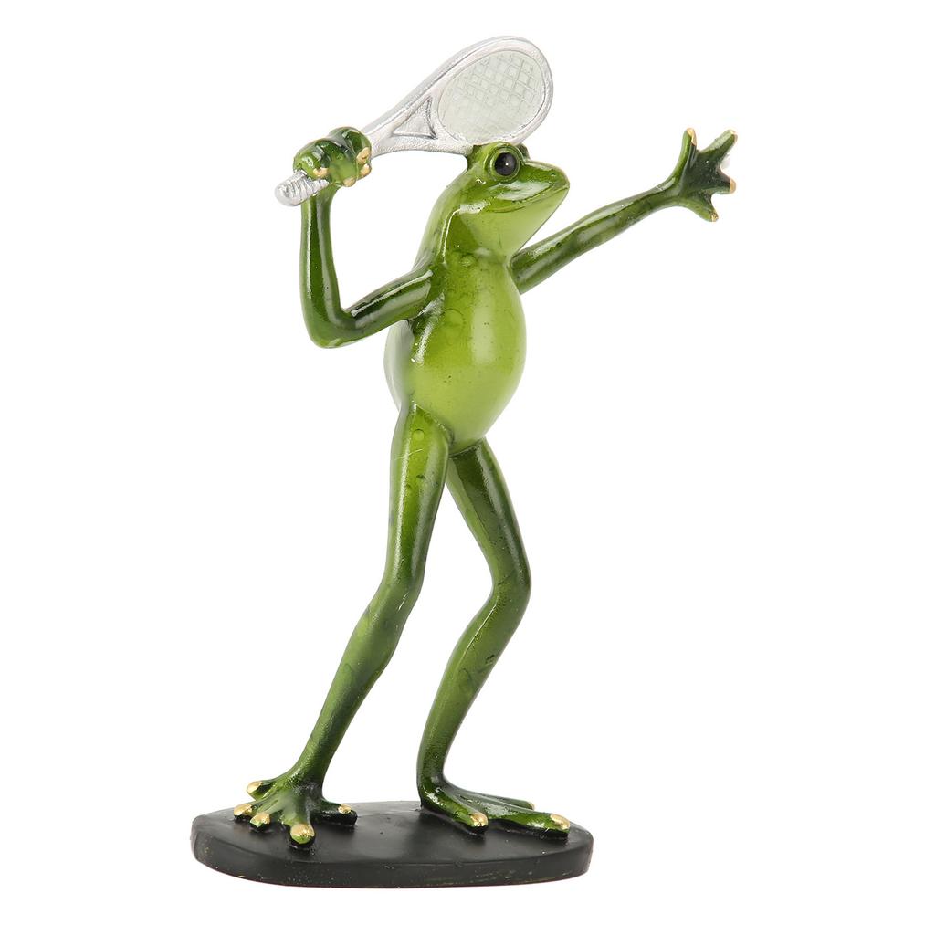 Frog Statue Resin Sports Frog Figurine Decor Sculpture Statue Crafts for Outdoor Garden Patio Lawn Bonsai Porch Play