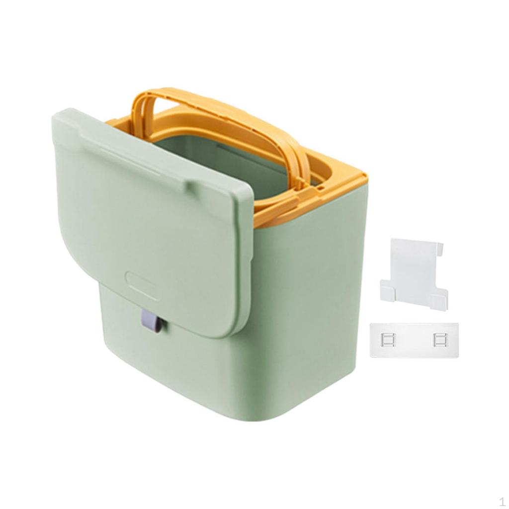 Waste Compost Bin Wall Hanging Rack with Durable Lid Under Sink Trash Can for Placa Door