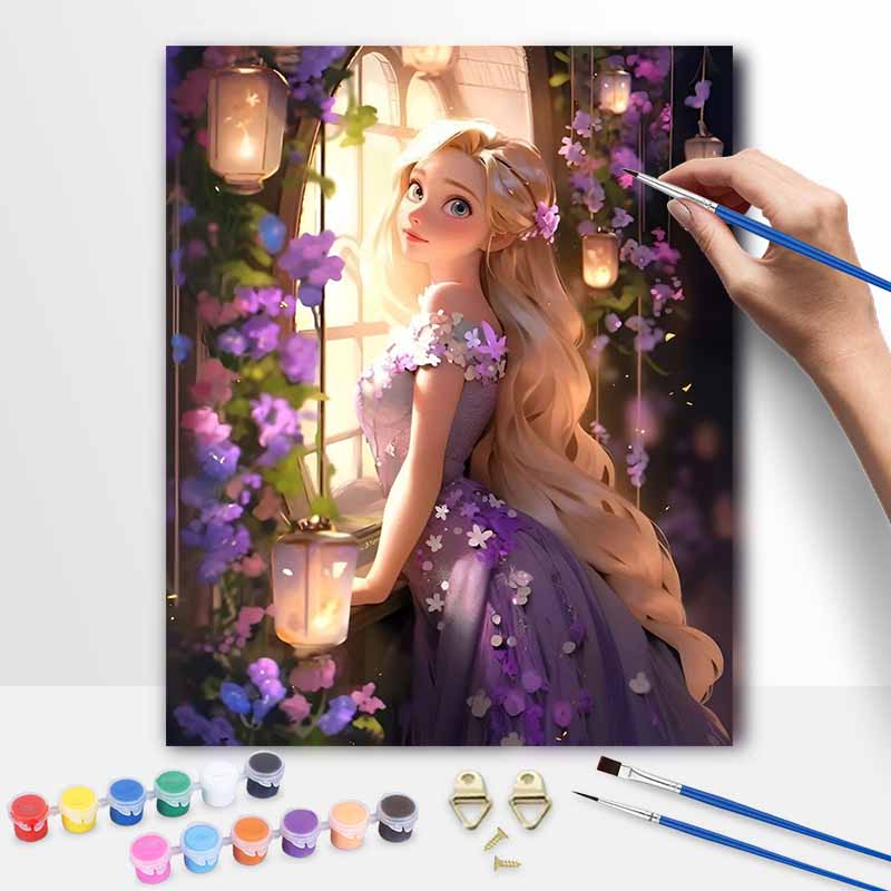 Disney Rapunzel digital oil painting art kit DIY handmade home decoration gift