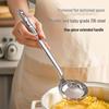 316 Food-Grade Stainless Steel Slotted Soup Ladle - Long Handle, Exquisite Design for Serving Hot Pot & Soup