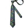 Dibangu Men's Tie Set Purple Design Paisley Fashionable Necktie Pocket Square Handkerchief Cufflinks Set for Wedding