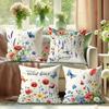 Floral Butterfly Pattern Home Decor Pillowcase Bedroom Living Room Sofa Decoration Polyester Cushion Cover with Zipper