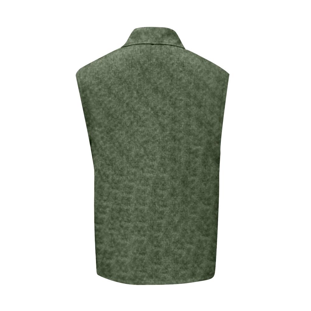 Men's Summer Solid Color Sports Buttons Lapel Vest Men's Sports Casual Vest