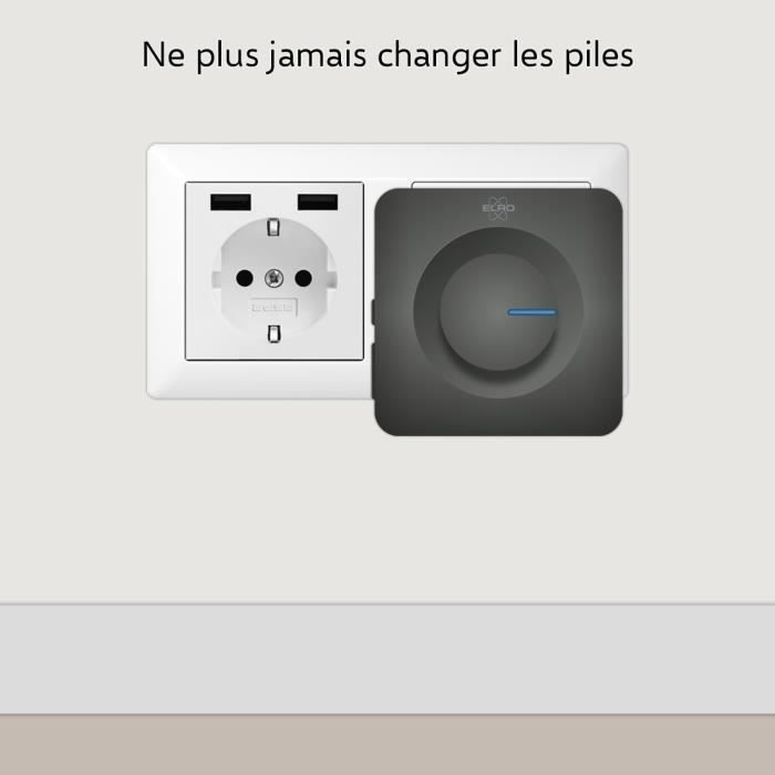 Sonnette de porte sans fil ELRO DB3000 - 2x Récepteur Plug-in - 64 Mélodies - Distance sans fil : 300m - Noir