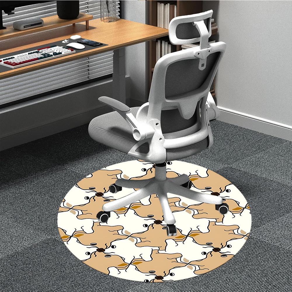 

1pc Bunnies Dogs Office Round Area Rug, Indoor Mat Suitable ForOffice, Under Office Chairs Bedroom Living Room Home Decor, Room Decot181 80cm by 80cm
