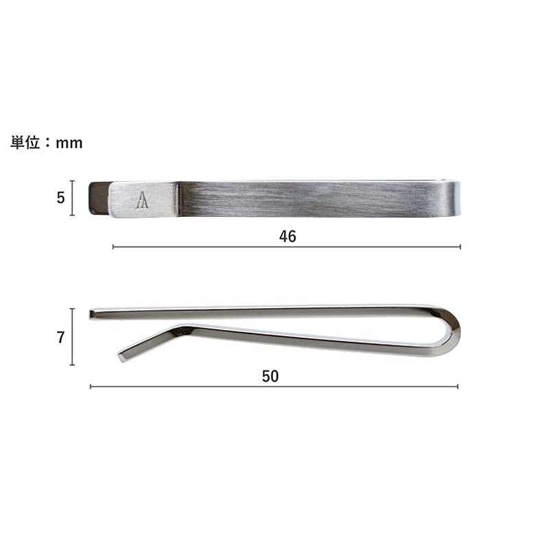 Tie Made in Clip Phosphor Satin Processing Ibushi [Tavarat] Pin, Men's, Japan, Type, Bronze, (Black R)