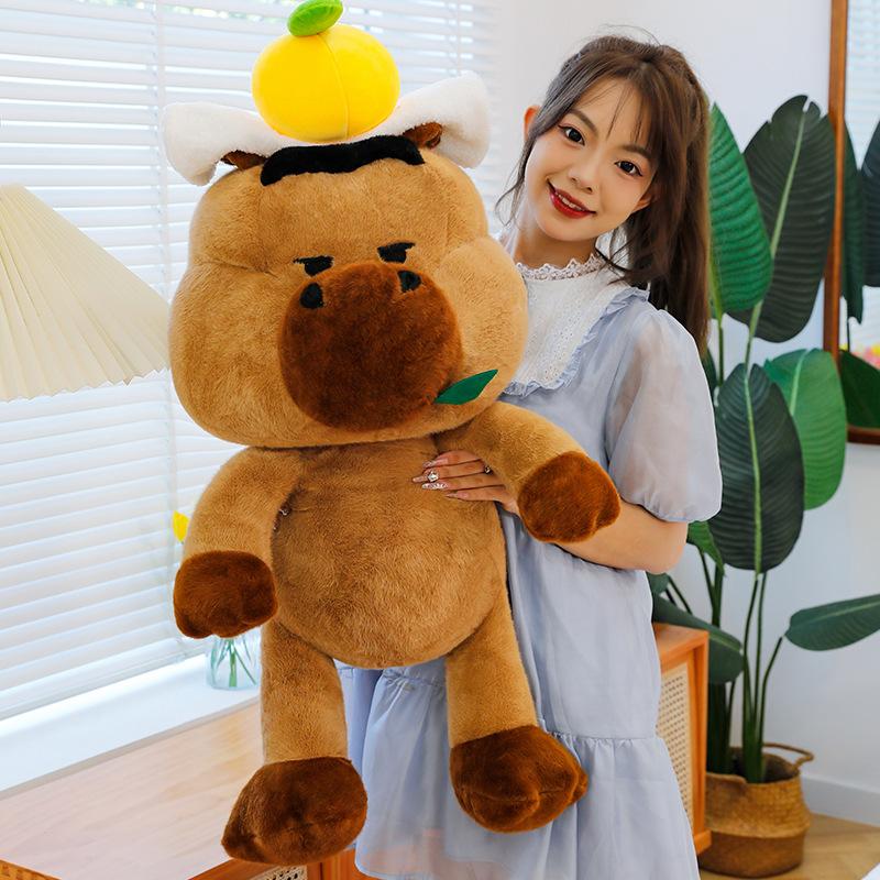 New Kapibara Plush Toy Doll Children's Soothing Doll Bubble Capybara Doll Throw Pillow