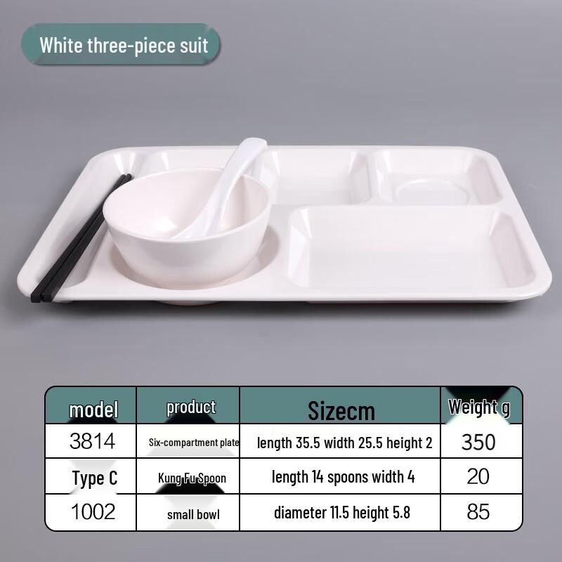 Melamine 6-Compartment School Lunch Tray