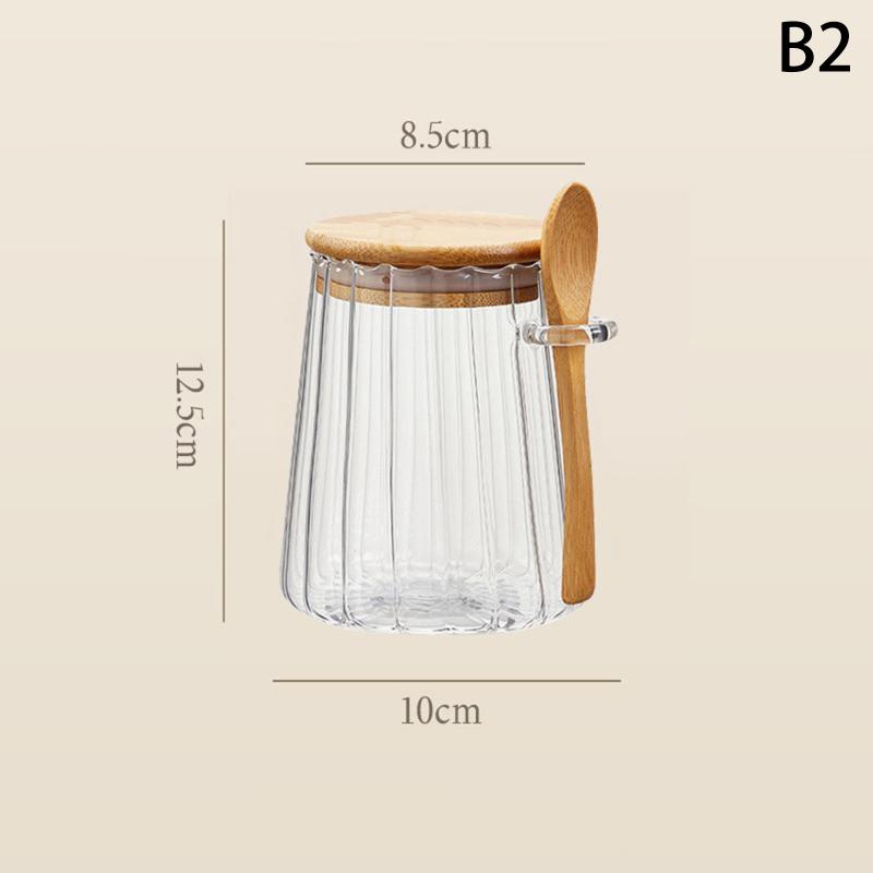 

Airtight Food Containers Storage Pots Glass Jar With Lid And Spoon Sealed Canister Sugar Tea Cans Hermetic Kitchen Coffee Jars B2
