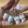 In-Stock Mermaid Phone Chain Decorations Kt Cat Fantasy Series Black Leather Long Leg Pendant Keychain Small Doll Birthday Present