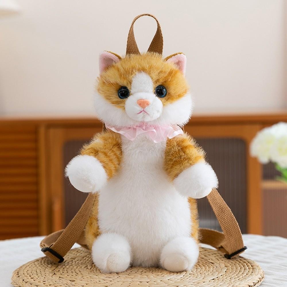 Fluffy Simulated Puppet Daypack Soft Stuffed Animals Plush School Bag  Travel Storage