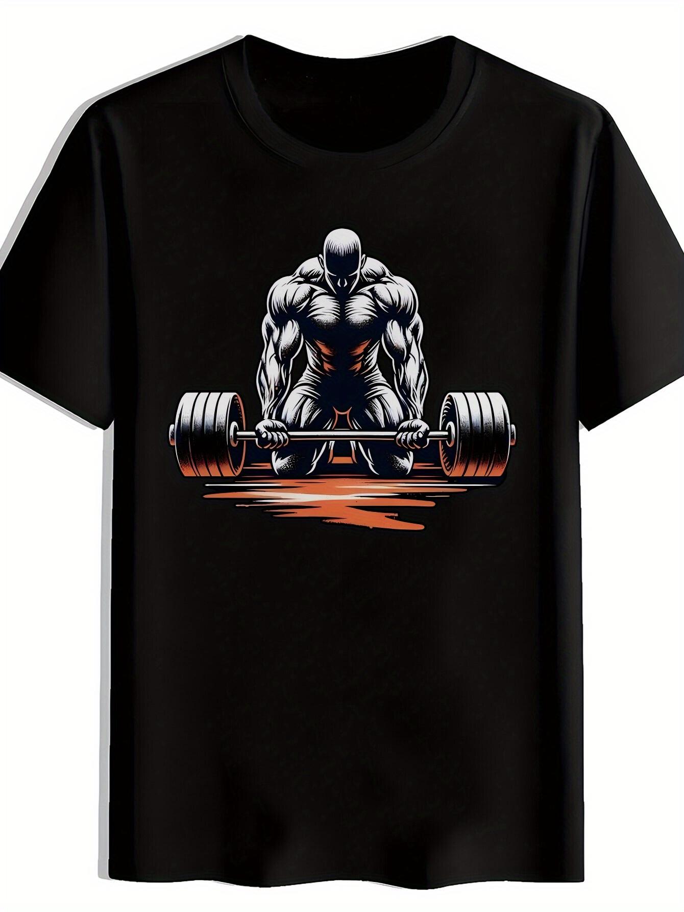 

Fitness Motivation T-shirt - Heavy Lift Graphic Workout Tee - Lightweight Breathable Polyester Shirt for Gym L