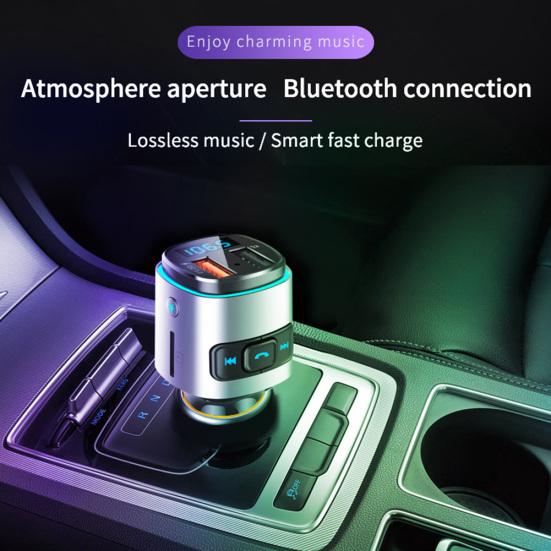 

BC41 Многоцветный свет Многофункциональное автомобильное зарядное устройство FM-передатчик MP3-плеер