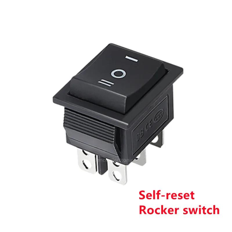 1PCS Self Reset Rocker Switch Momentary KCD4 Power Switch ON-OFF-ON Reset 3 Position 6 Pins 16A 250VAC/ 20A 125VAC Pushbutton Switches 3