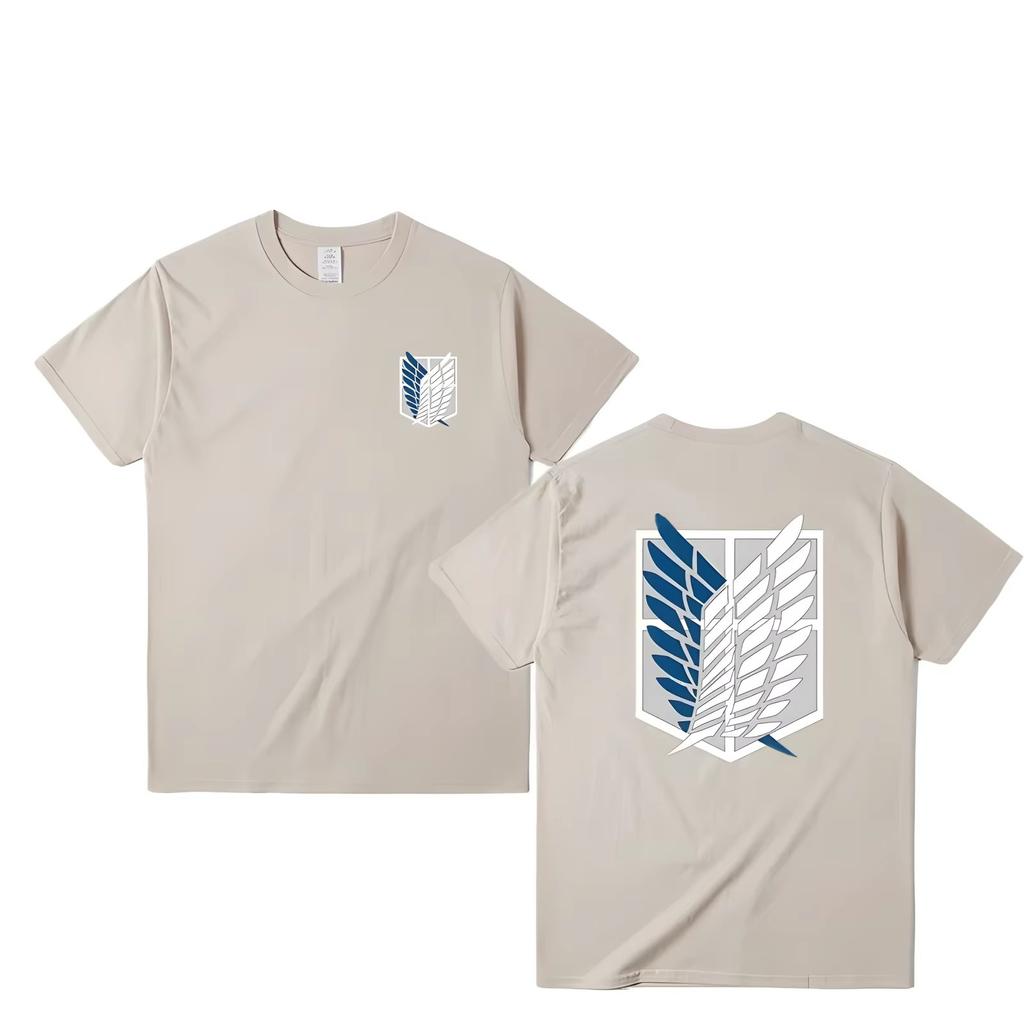 Attack on Titan T-shirt Wings of Freedom Short Sleeve Ackerman Mikasa Eren Jaeger Men High Quality Cotton Tops T Shirt