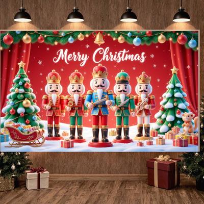 Weihnachtsparty Banner Weihnachtsglocke Xmas Banner Weihnachtsbanner Roter Hintergrund für Feiertagsfeier Familientreffen