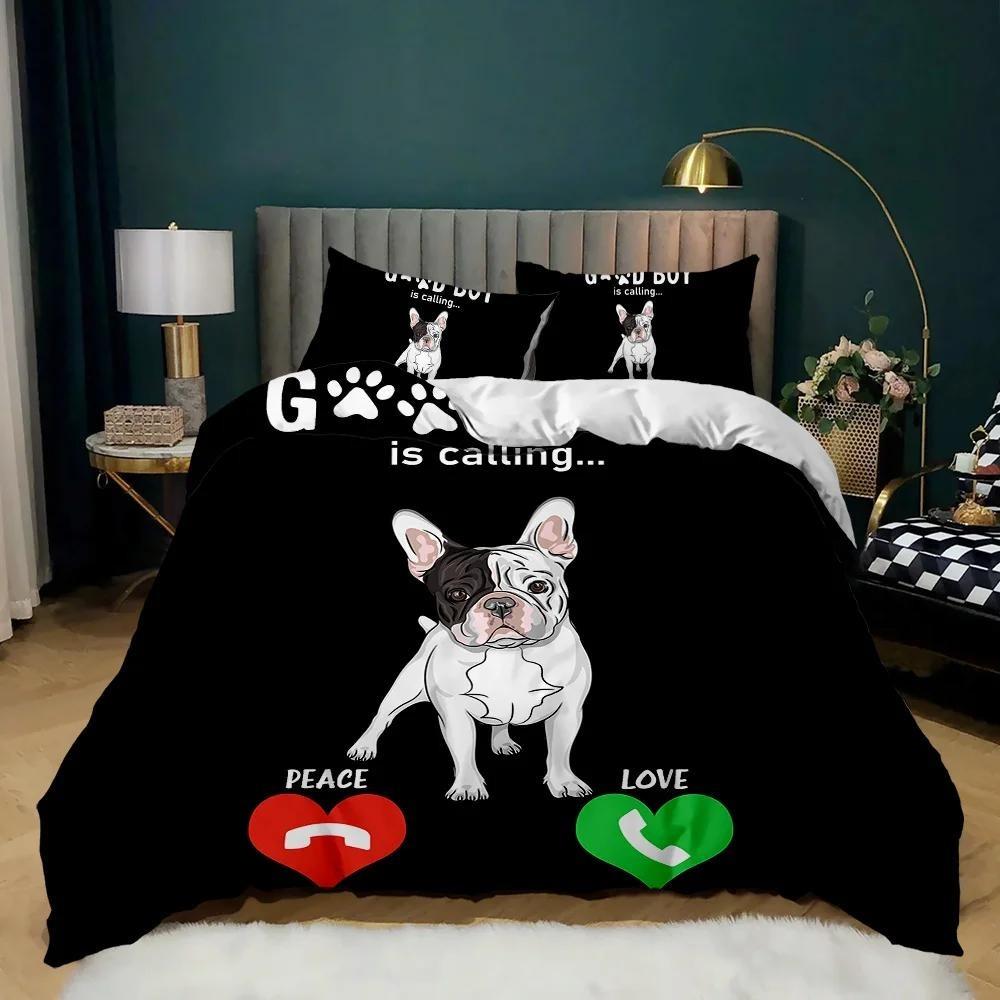 Luxury 3D Pet Dog Printed Bedding Set Single and Double Queen King Size Double Bed Duvet Cover Comfortable Pillowcase/duvet Cover Teen Gift
