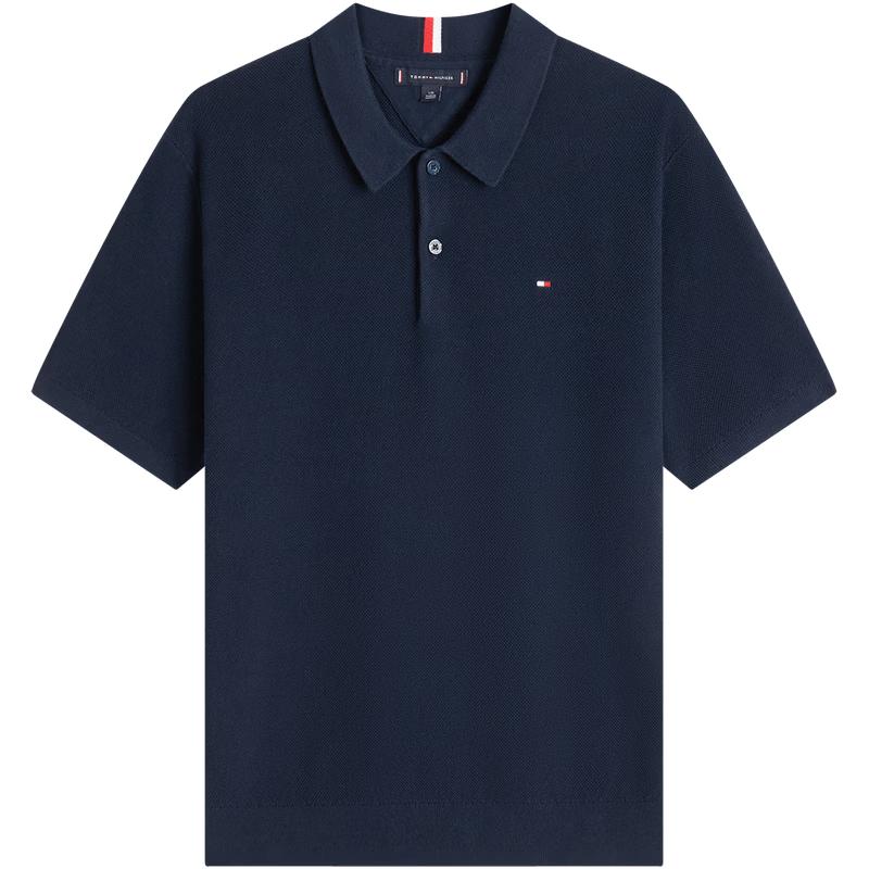 

Мужская футболка-поло Tommy Hilfiger с текстурой, из чистого хлопка, с коротким рукавом L