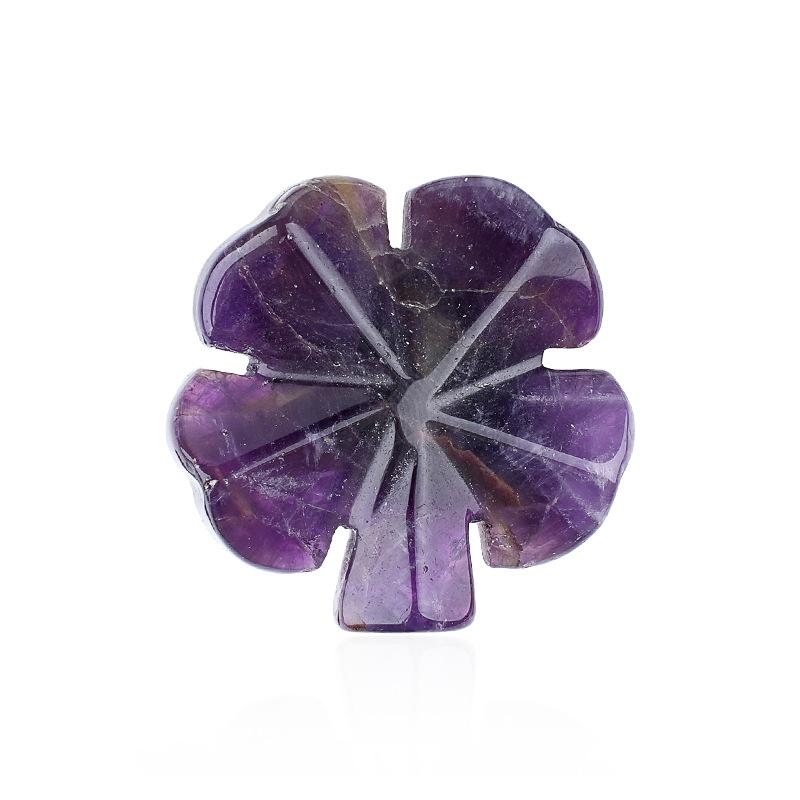 1pc Natural Stone Four Leaf Clover Carving Figurines Ornaments Reiki Stone Crafts Home Tabletop Decoration Gift
