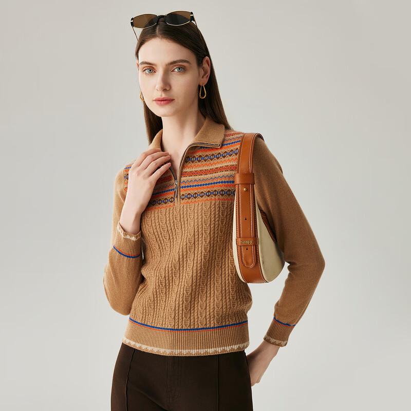 Zhao Jun Women's Fair Isle Cable Knit Cashmere Sweater