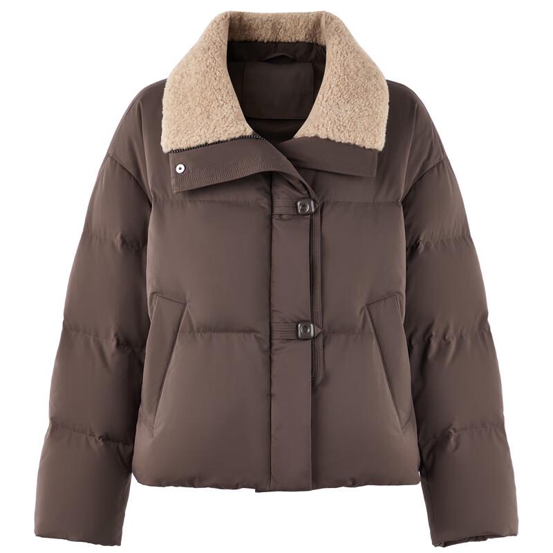 Qiushui Yiren Women's Retro Faux Fur Collar Down Jacket