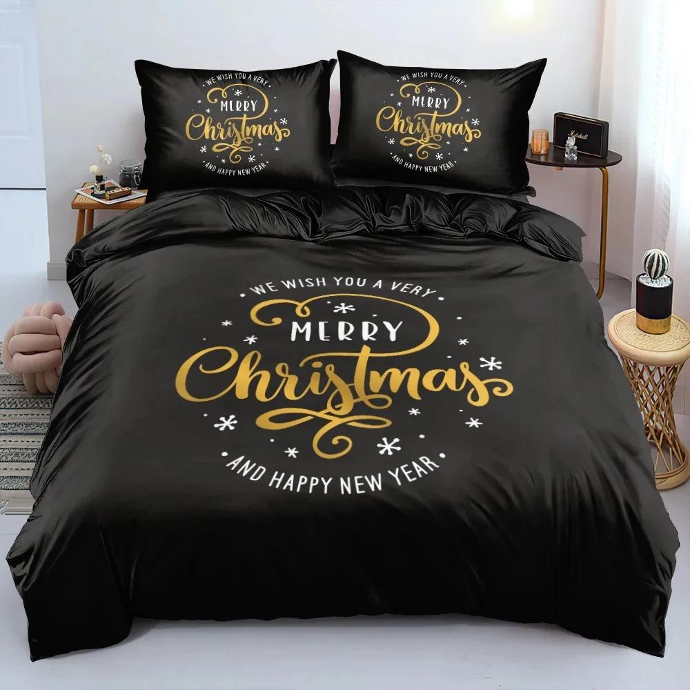 3D Merry Christmas Duvet Cover Set and Pillowcase(s) KingQueenDouble Quilt Covers Set 3D Bedding Sets Queen Size