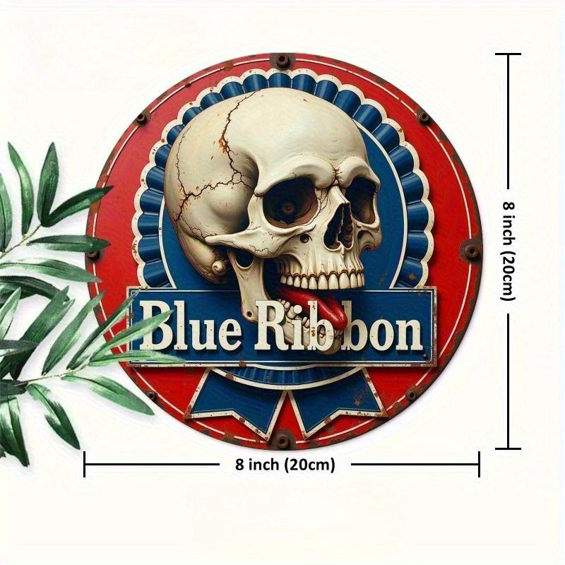 

2d Flat 20*20cm Circular Wooden Sign, Strange Blue Canned Monster Logo, Unique, Durable and Easy To Hang Wooden Decoration, Suitable for Bedrooms 20*20cm