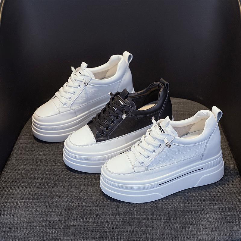 Women's Shoes 2026 New Four Seasons Thick soled High Heels Interior Height Increase Women's Shoes Single Shoes Sports Shoes