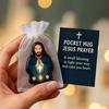 Pocket Hug Jesus Gift Blessing Jesus Prayer Figurine with Card Christian Pocket Hug Keepsake Religious Faith Ornament for Christian Gifts