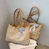 Summer Scarf Bowknot Straw Bag For Women Travel Beach Bags Large Capacity Shopping Tote Casual Rattan Handmade Shoulder Bag Sac