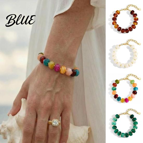 Easy Match Wristwear Women Bracelet Bohemian Style Multi-Layered Resin Beaded