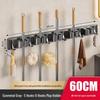 MDNG No-Drill Wall Mop & Broom Holder, Gunmetal Gray