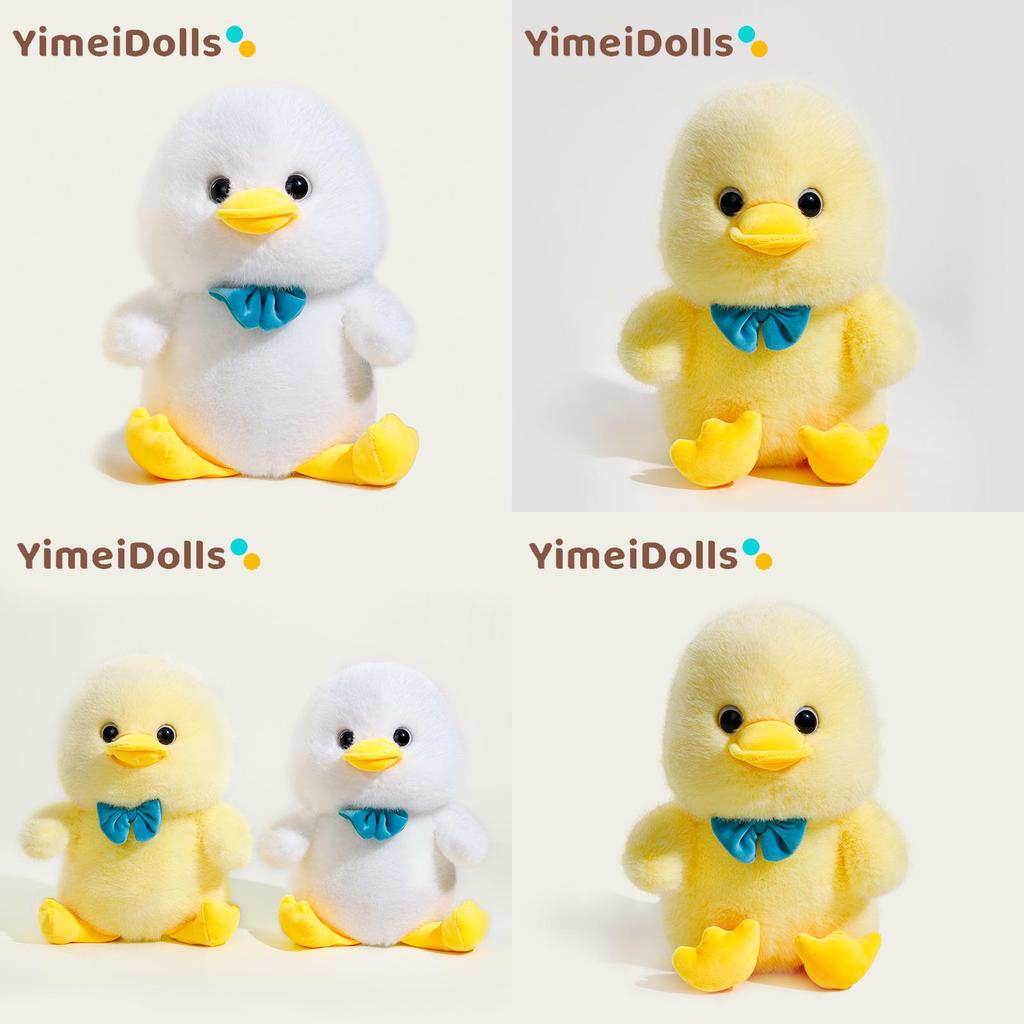 Cute Bow Duck Plush Toy With Short Pile Fabric For Kids And Giftgiving