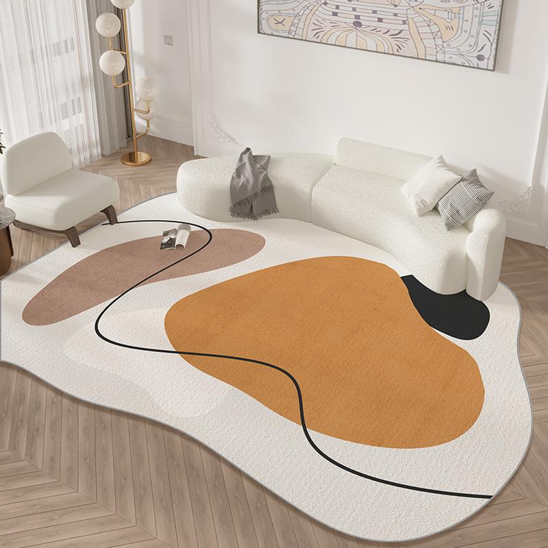 Japanese Wabi-Sabi Style Rug Living Room Cream Style Sofa Coffee Table Rug Irregular Large Non-Slip Pad Home Decorating