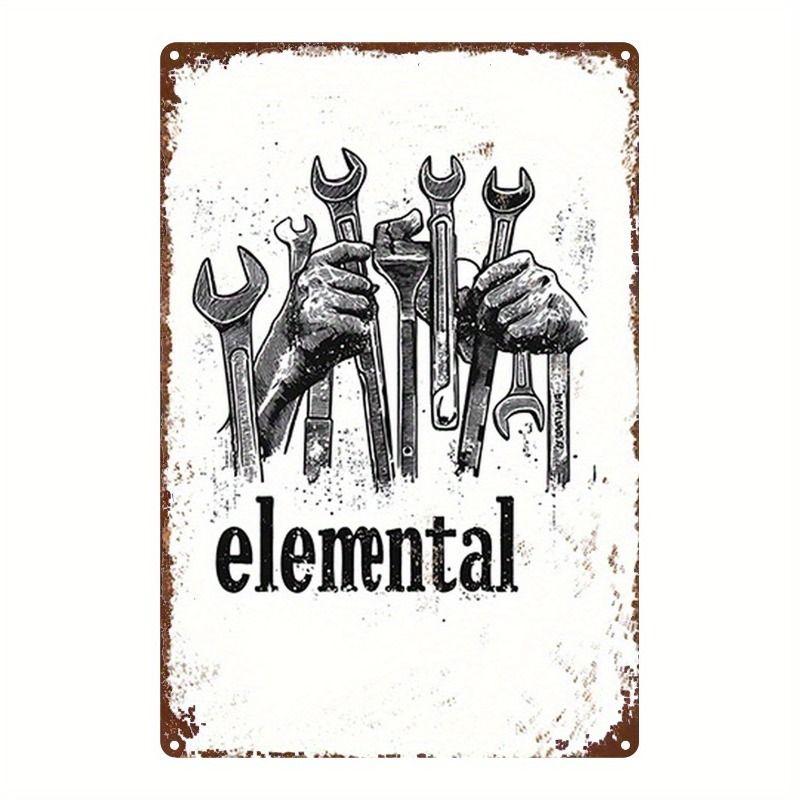 Vintage Garden Tools Metal Painting for Balcony Garage & Garden Decor