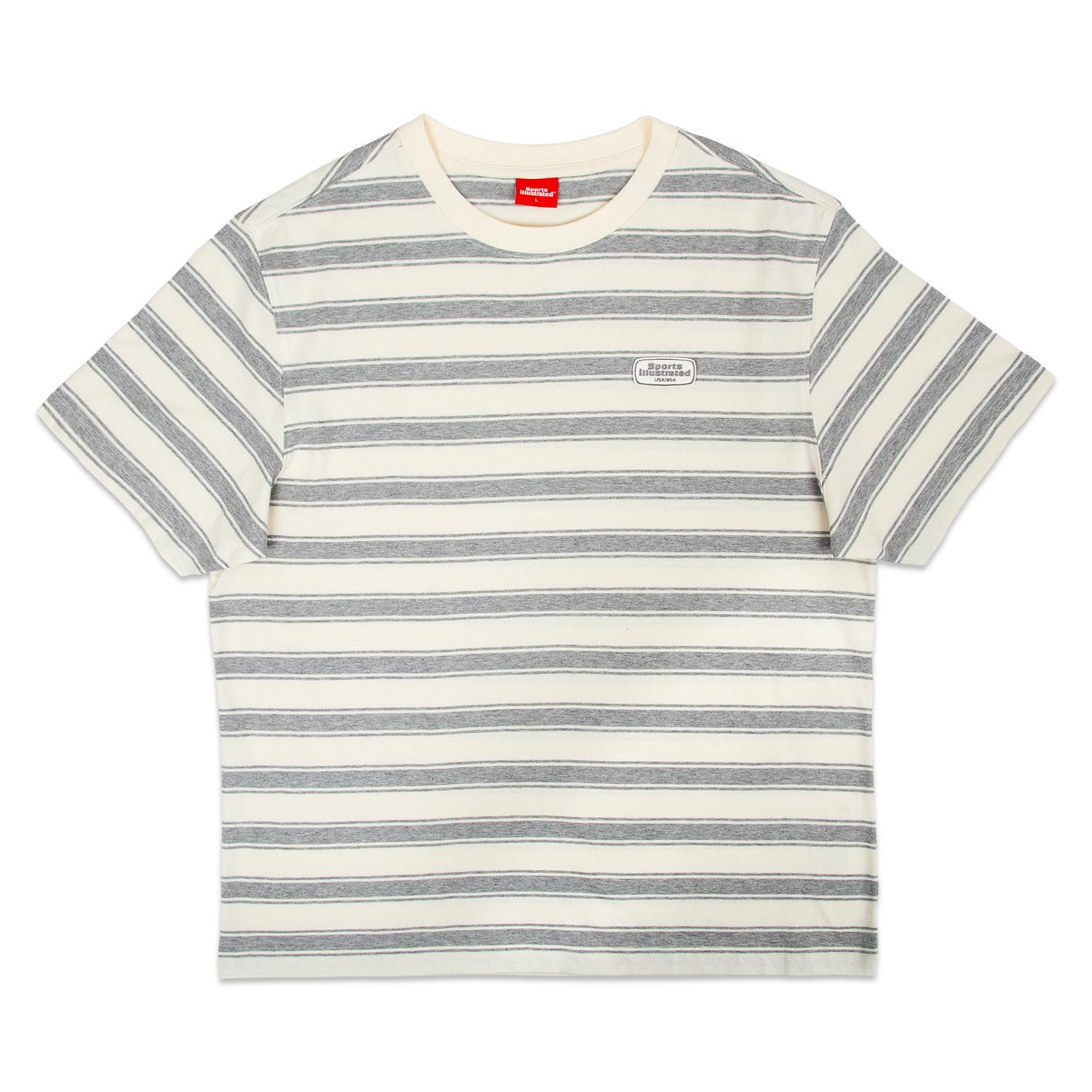 Sports Illustrated Multi-Stripe Round T-Shirt (Light Grey) M