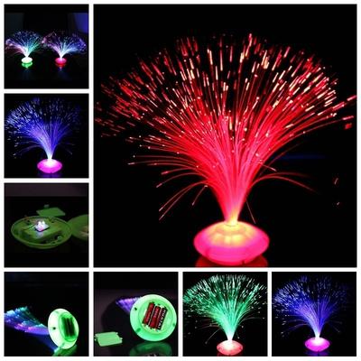 Farbwechselndes LED-Faseroptik-Nachtlicht, Lampenständer, Heimdekoration, bunt