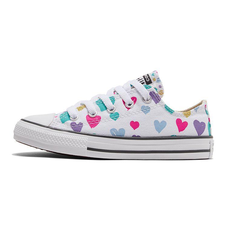 Converse Chuck Taylor All Star Canvas Fashion Comfortable Durable Low Top Kids Canvas Shoes Kids sneaker White Purple Multicolor 671609C