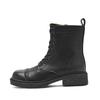 Augustine Martin Boots Women's 2025 New Spring and Autumn Retro British Style Thick-soled Black Knight Short Boots with Skirt