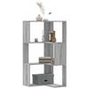 VidaXL Corner Bookcase with 3 Shelves Sonoma Grey Engineered Wood, Corner Bookshelf, Corner Display Cabinet, Cabinet 852596