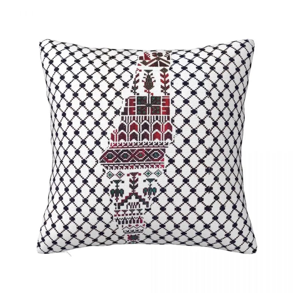 Palästina Palästinensische Kissenhülle Polyester Kissenbezug Dekor Tatreez Stickerei Kissenbezug Hülle Zuhause 45*45cm