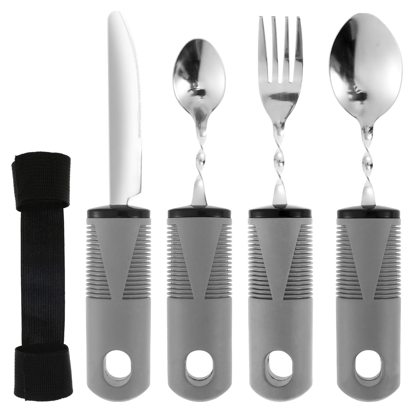 

Посуда для кормления с утяжеленной ручкой для инвалидов, Адаптивная ложка, вилка, Столовая посуда, Еда, Посуда для Паркинсона, Кухонные инструменты