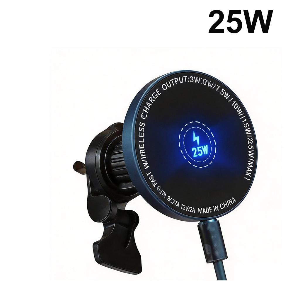 Sleek 15W 25W Magnetic Phone Holder Magnet Wireless Car Charger Ideal for Daily Commuting Featuring One-H Operation New Products