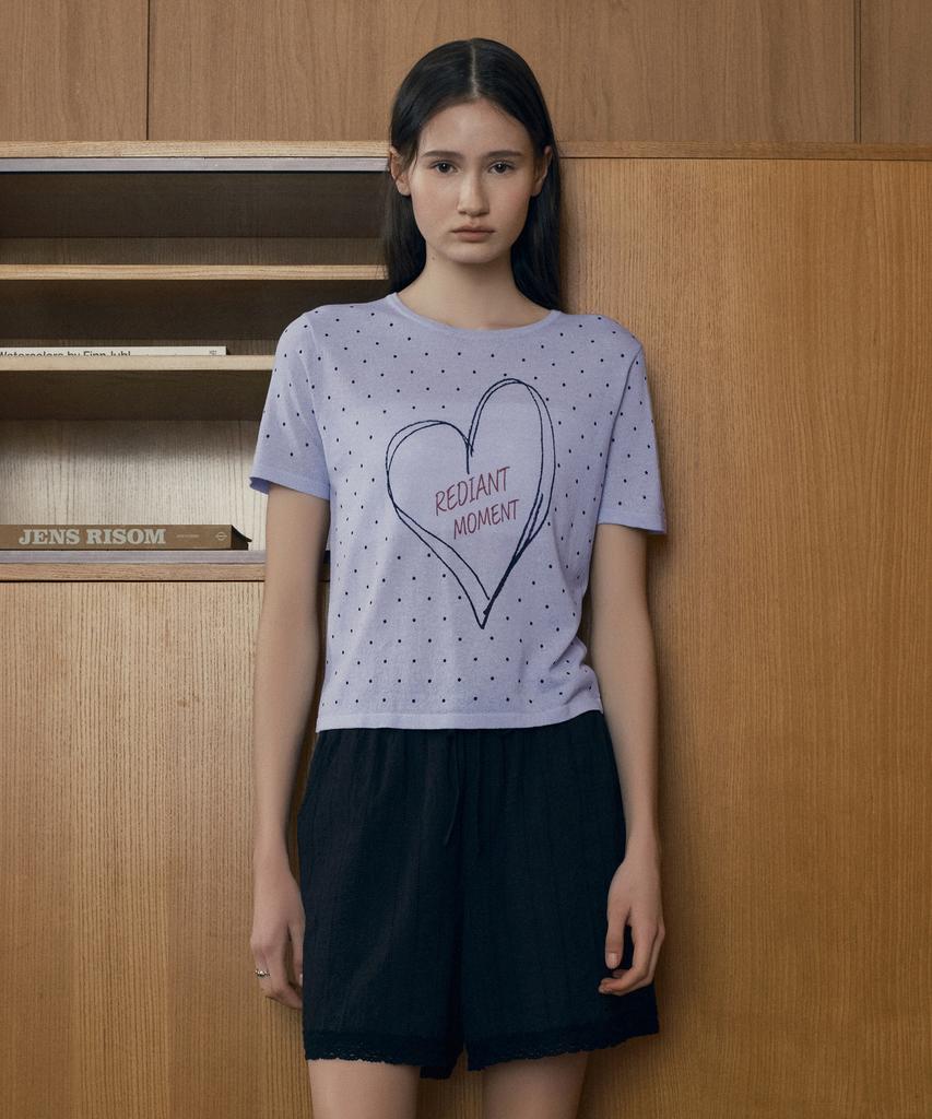 JUCYJUDY Linen Dot Graphic Knit Pullover J1Kt322A
