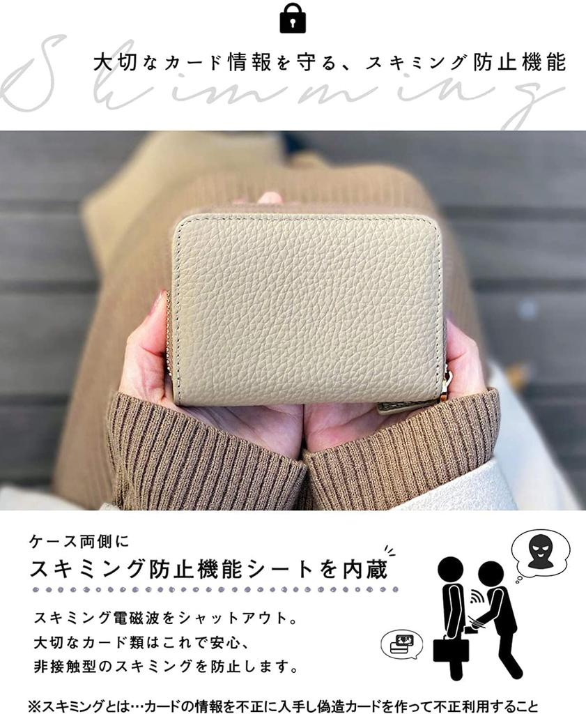 Gisele Mini Large Card Coin Cowhide for Men and Women Blue x Greige Wallet, Bifold, Capacity, Accordion-Style, Case, Box-Shaped Purse, Leather,