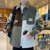 Shirt-style Jacket Men's Spring and Autumn Youth Casual Loose Printed Handsome Corduroy Lapel Jacket Coat