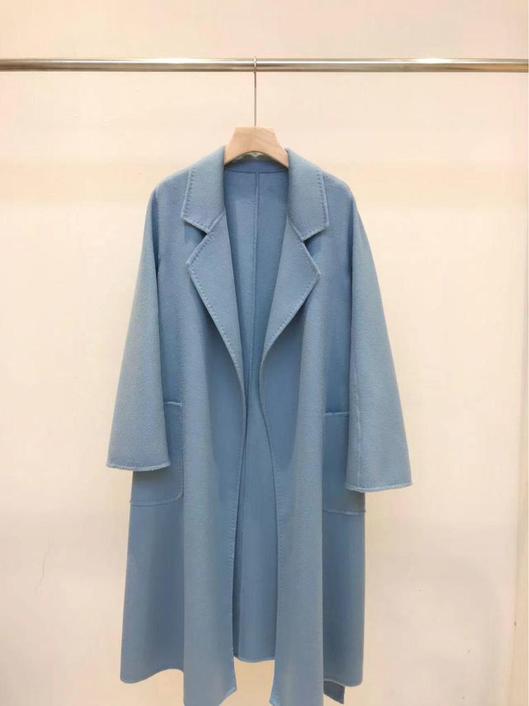 M Family Water Ripple High-End Women's Double-Sided Cashmere Coat