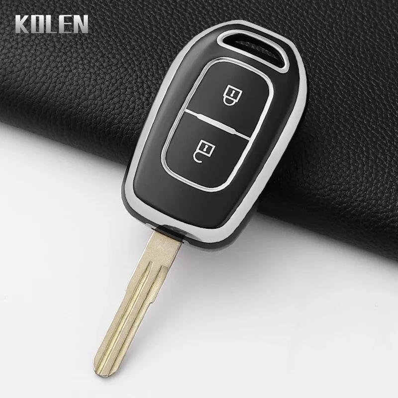 Fashion Tpu Car Key Case Cover For Renault Kwid Traffic Symbol Sandero Logan Lodgy Dokker Dacia Duster 2 3 Buttons Protector Fob
