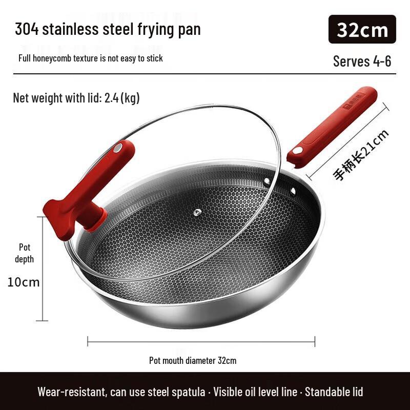 KOBACH 32cm Stainless Steel Non-Stick Wok